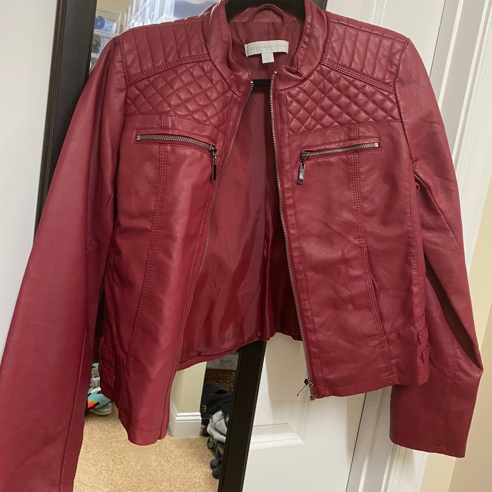 Red leather jacket
